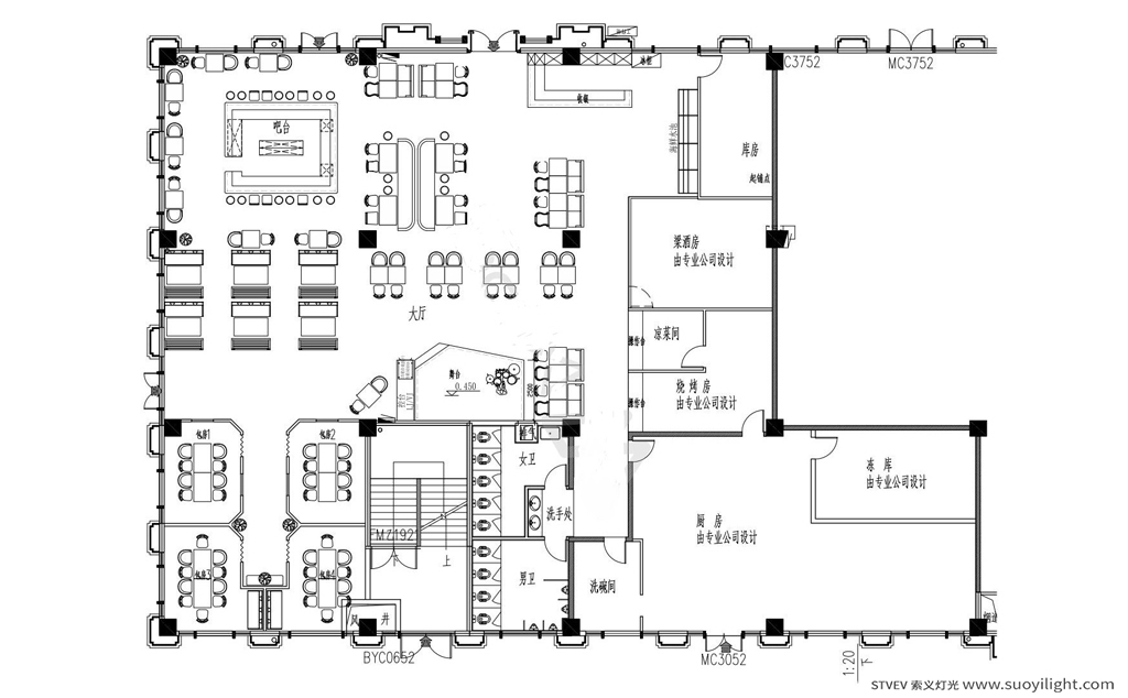 Kuala-Lumpur复古型音乐清吧效果图及平面方案